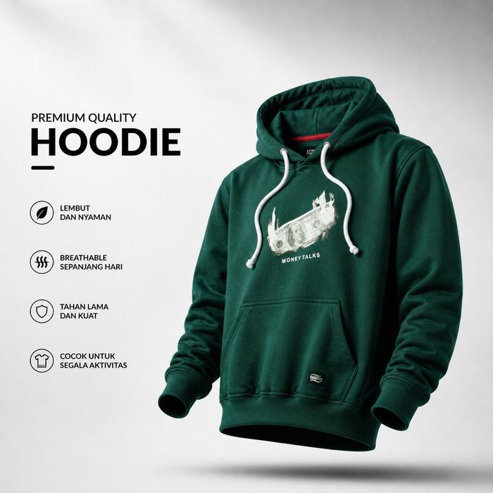 NSA MONEY TALK GREEN NSA PULLOVER HOODIE ORIGINAL MADE IN INDONESIA