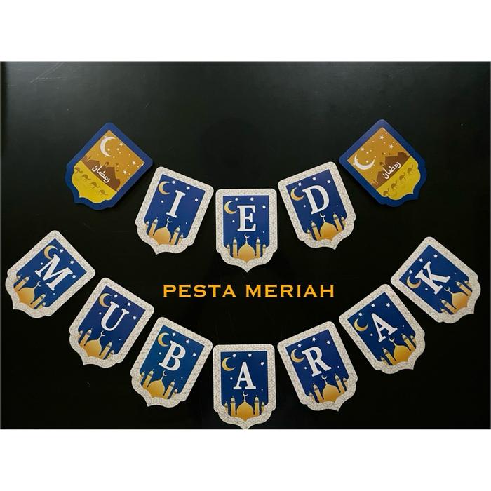 Safitiri  Arrival!! Banner Eid Mubarak / Tulisan Eid Mubarak / Hiasan Eid Mubarak / Dekorasi Eid Mub