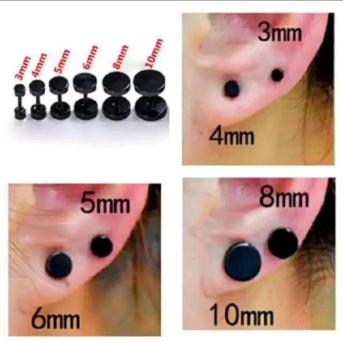 Anting Drat Stainless Steel Warna Hitam, Silver,rambo dan gold untuk Pria dan Wanita - Earrings Eleg