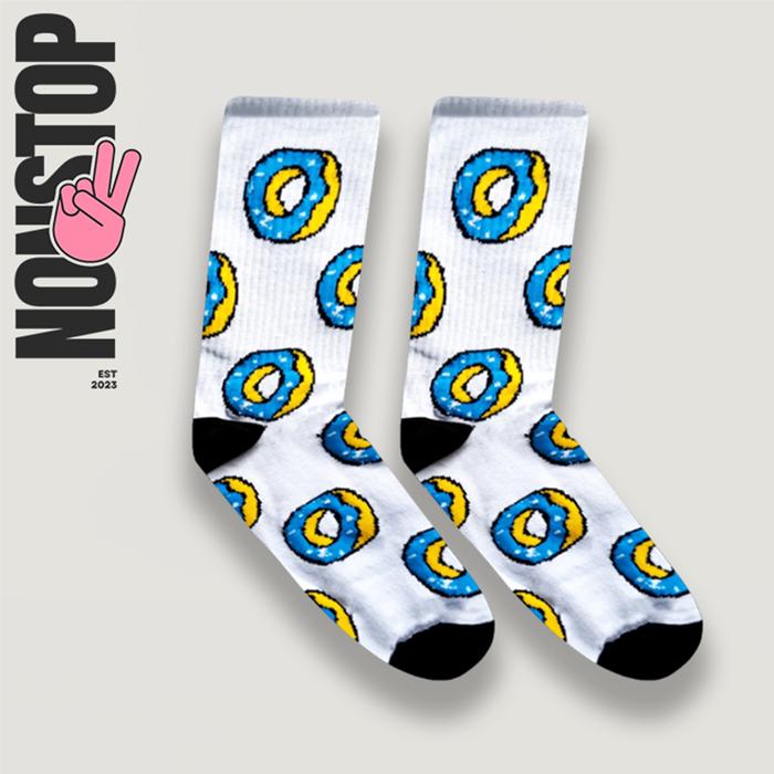 NONSTOP.ID - Kaos Kaki Pria/Wanita Motif Skate Oldschool Motif K DNT Biru
