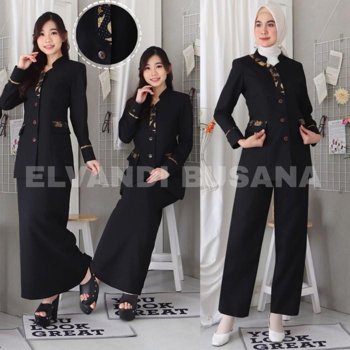 Teratas B&V Blazer PNS ASN Seragam Dinas Setelan Jas PDH Wanita - 7011 HT