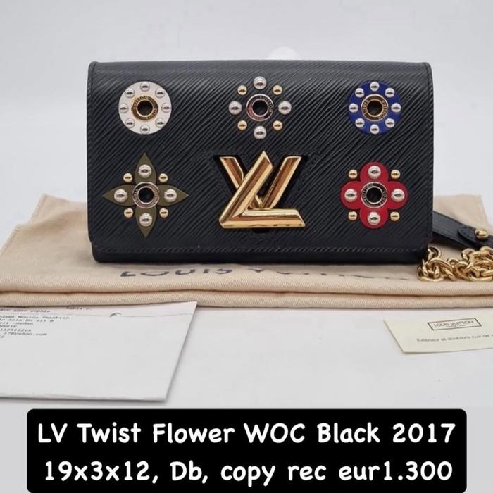 LV twist flower woc black 2017, 19x3x12, db, copy rec
