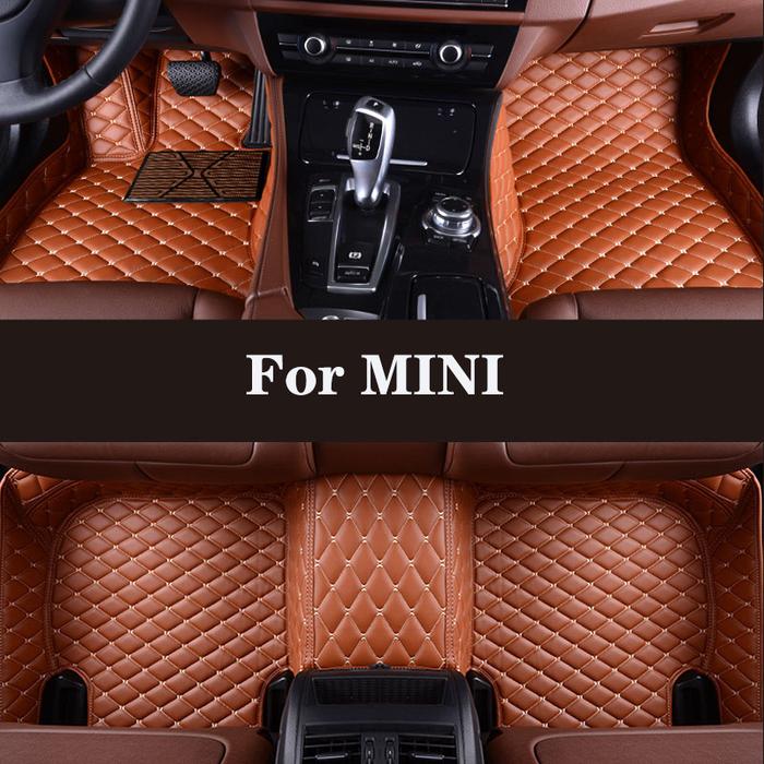 Full surround custom leather car floor mat for MINI Cooper S