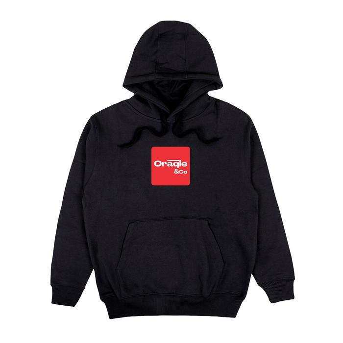 Hoodie Oraqle NUBOX HOOD BLACK Sweater Pria Wanita