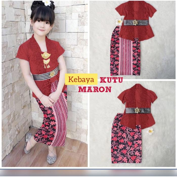 BISA COD  Baju Kebaya Anak Kebaya Anak Perempuan Setelan Kebaya Anak Brukat Kebaya Batik Anak Baju A