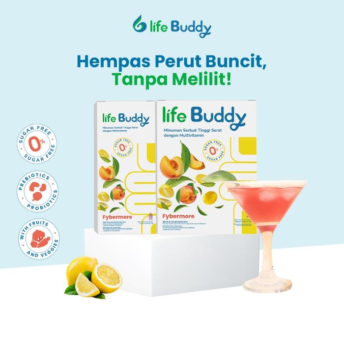 LIFE BUDDY FYBERMORE FIBER DRINK 15G MINUMAN FIBER UNTUK DIET - BAB LANCAR ANTI MELILIT