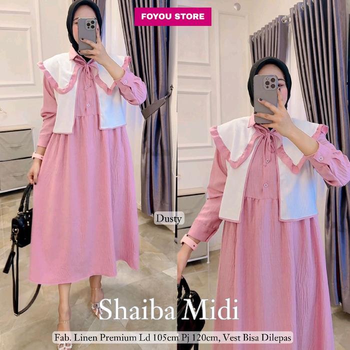 shaiba midi drees terlaris bestseller original by foyou store