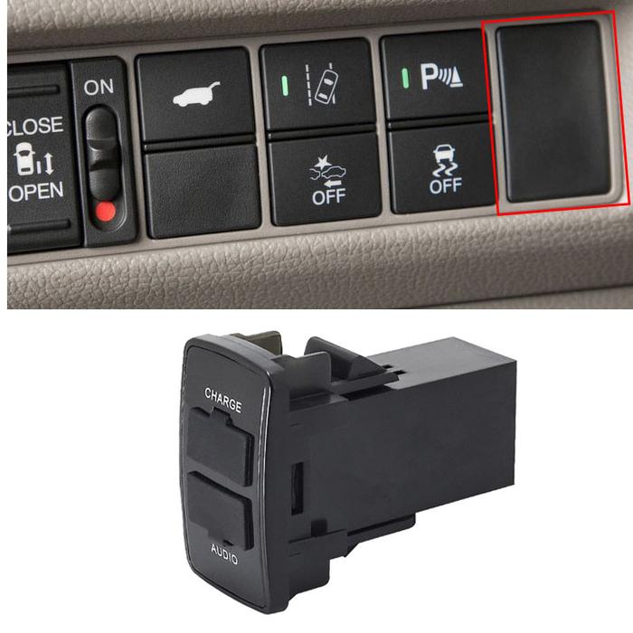 Charger Mobil Soket Antarmuka USB dengan Soket Input Audio USB untuk