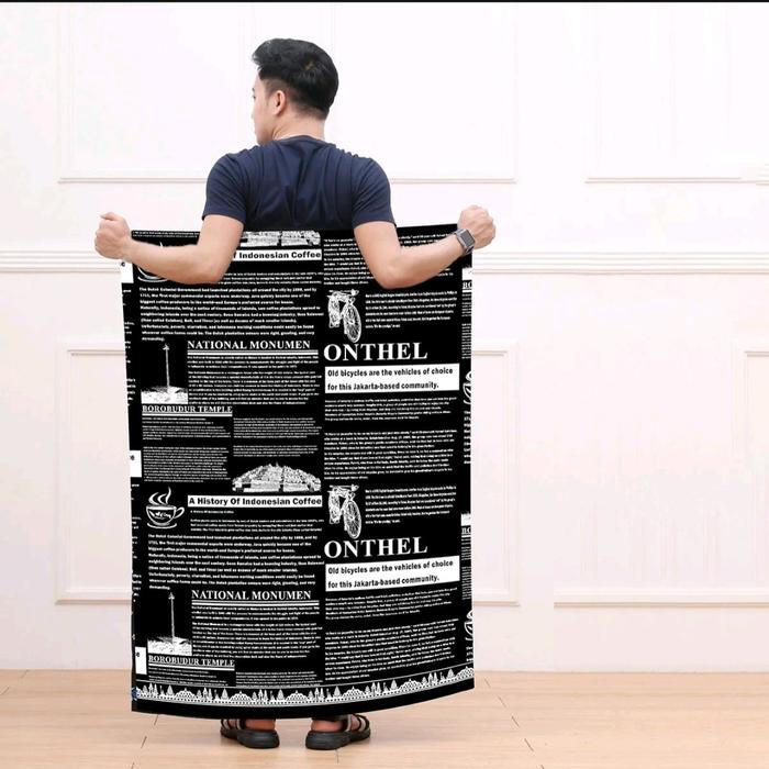 Sarung Batik Printing Motif Koran untuk Remaja  -bahan Rayon, kain nyaman2