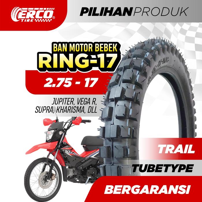 Tergacor Ban Trail Ring 17 ERCO, 275 - 17 TRAIL, Tubetype (Memakai ban dalam), Ban Trail, Ban Cross,