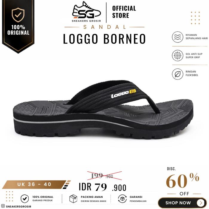 Loggo - Sandal Borneo series - Sandal Japit Gunung Pria size 38-43