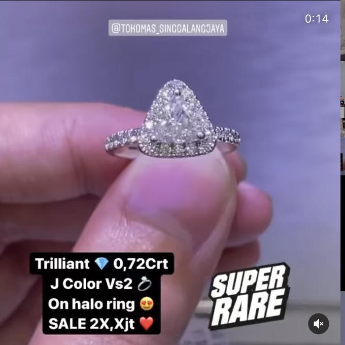 SALE CINCIN BERLIAN SOLITAIRE FULL DIAMOND EROPA MAS PUTIH 75% NON GIA