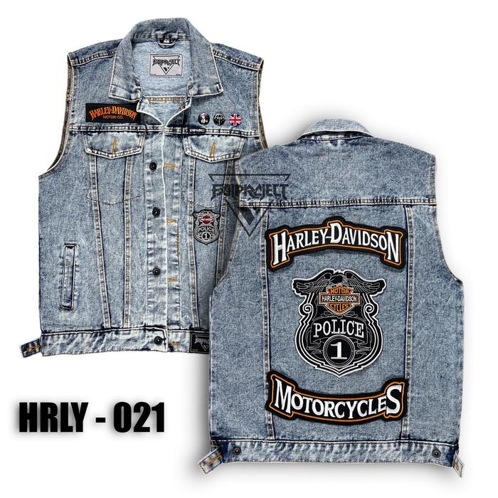 JAKET ROMPI PRIA MOTIF HARLEY AKSESORIS SUDAH DI JAHIT DESAIN CASUAL YANG MENAMBAH KELAKIAN 99 9% JA