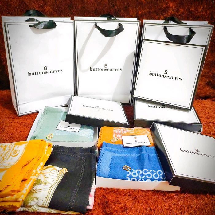 JILBAB BUTTONSCARVES LIKE ORI FREE BOX+PAPERBAG DAN LOGO B BESI