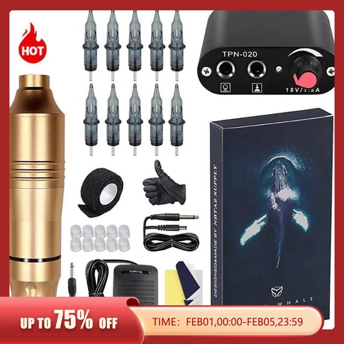 MiniTattoo Power Pen mesin tato Motor, Set pena tato Motor