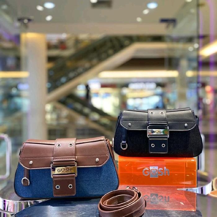 [Bisa COD] Tas Gosh Original New art 679 Black Blue Denim
