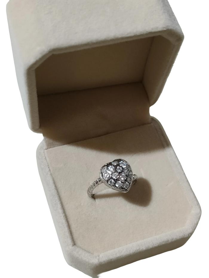 Cincin Emas Putih Model Hati 20k 3,3 gram, ukuran 12,5