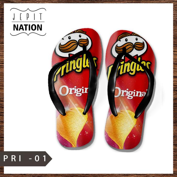 [SANDAL JEPIT] Pringles Cemilan Snack (PRI), JEPITNATION Sendal Jepit Laki Cowo Pria Cewe Wanita Per