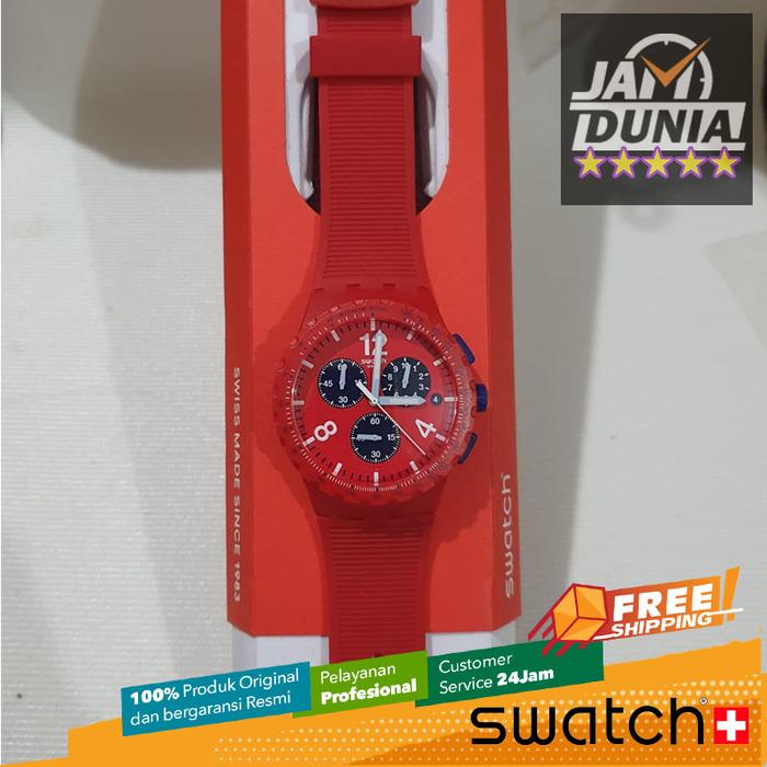 JAM SWATCH PRIA CHRONO ORIGINAL SUSR407 SUSR407 SWATCH PRIMARILY RED