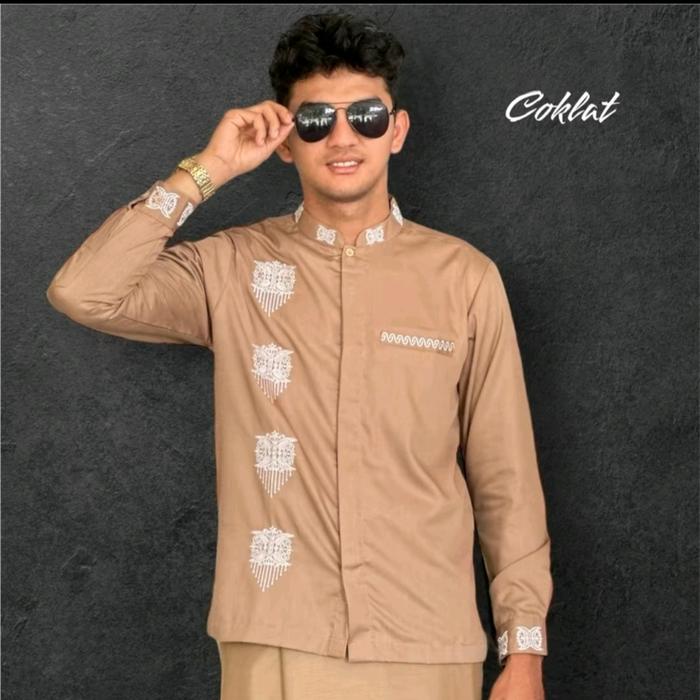 Baju koko bordir motif pintu Aceh