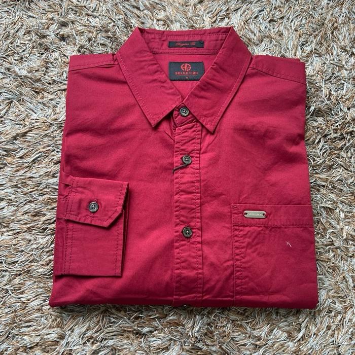 Kemeja Hugo selection lengan panjang original Bahan Katun Twill Outdoor kekinian