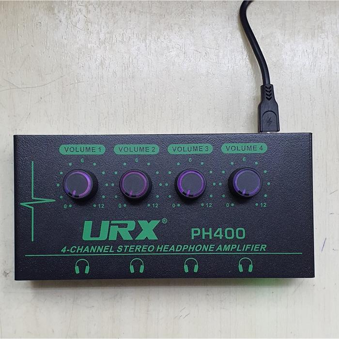 PROFESSIONAL HEADPHONE AMPLIFIER 4 CHANNEL MICRO AMP PH400 COCOK UTK LAB BAHASA, SEKOLAH PENYIARAN
