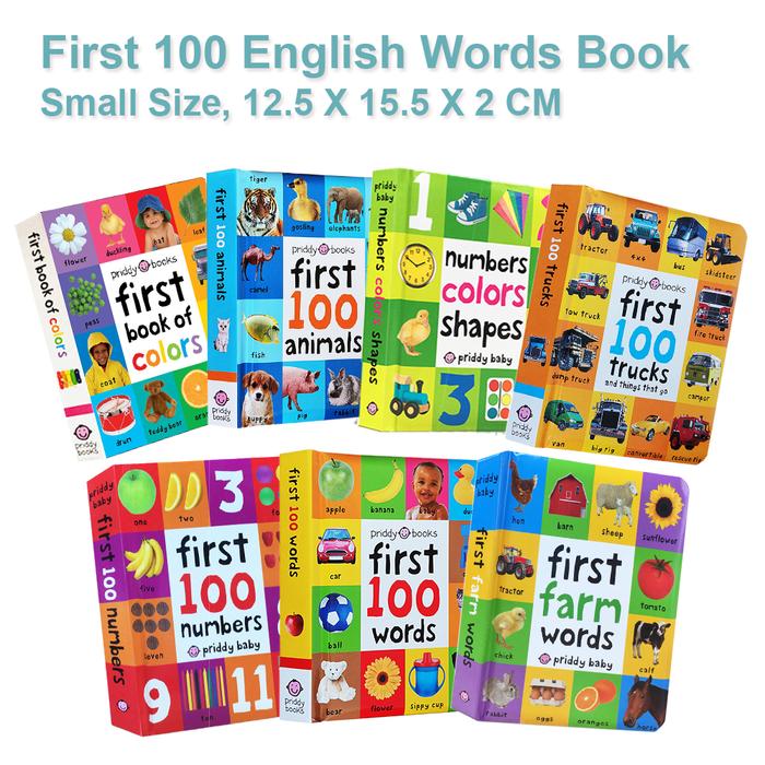 First 100 English Words for Kids Hardcover Cardboard Books Baby Early