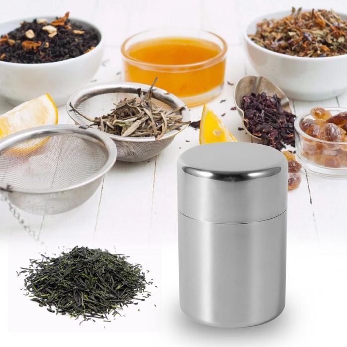 304 Stainless Steel Teh Tabung Kaleng Dapur Rumah Tabung untuk Teh