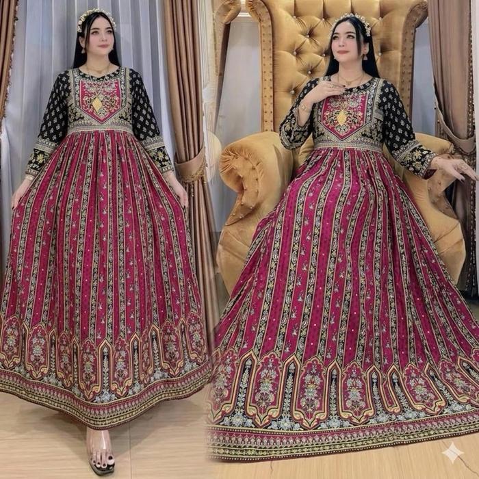 Surabayald Gamis Hindi Lusyana Rayon Twill Super Mayung Ld 110 Pb 137 Tali Belakang Elegan Nyaman Or