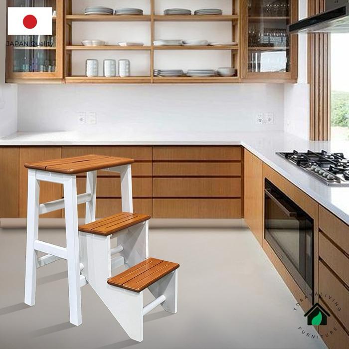 DISKON Tangga Lipat Kayu/Tangga Lipat Estetik/ Bangku Lipat/ Folding Step Stool 60 READY STOCK