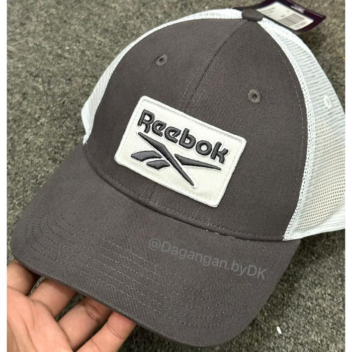 Topi Reebok Running Original 100% Grey White
