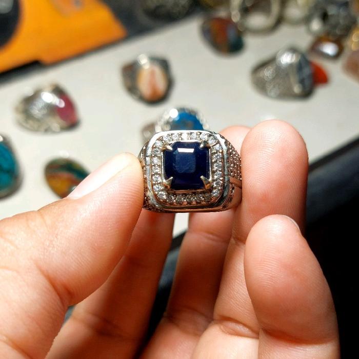 Batu permata blue safir batu cicin batu permata