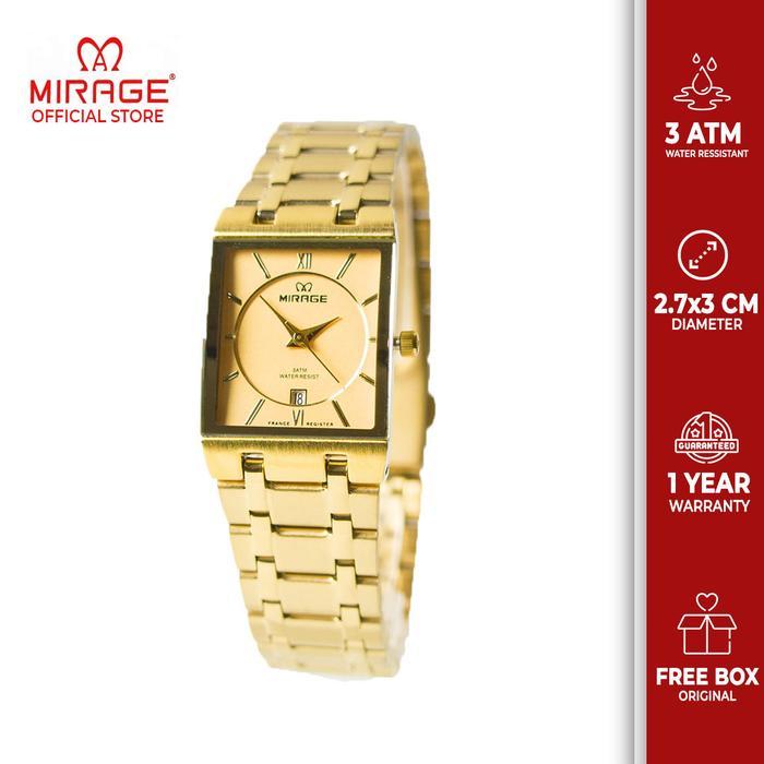 Jam Tangan Mirage Cowok Klasik Gold 7908M
