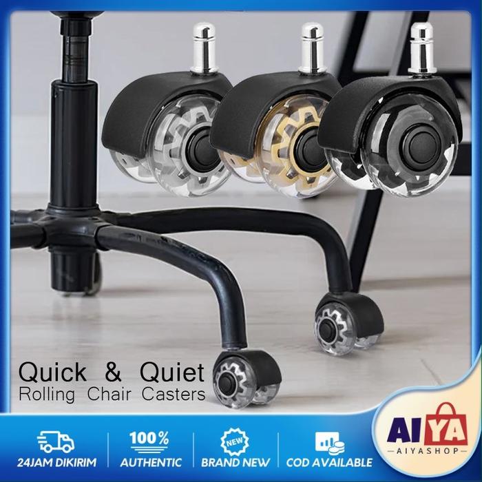 Roda Kursi Kantor Game Pu Transparan Anti -Noise Roda Kasur / Roda Kursi Putar / Roda Kursi Game Rod