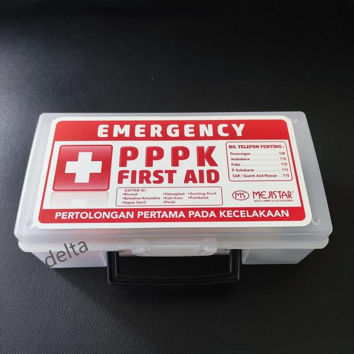 Kotak obat P3K First Aid Emergency Mobil rumah box plastik, emergency