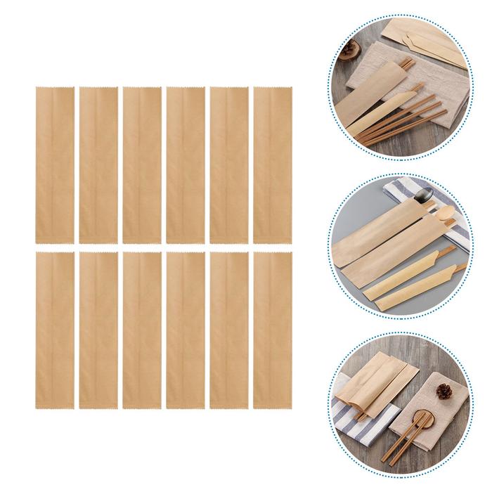 Chopsticks Cutlery Paper Cover Pouch Case Travel Carrying Kraft