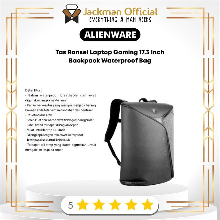 ALIENWARE Tas Ransel Laptop Gaming 17.3 Inch Backpack Waterproof Bag