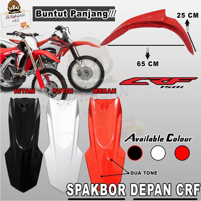 SPAKBOR DEPAN CRF 150 250 CRF150L FENDER HONDA MOTOR CROSS TRAIL SUPERMOTO SUPER MOTO BUNTUT PANJANG