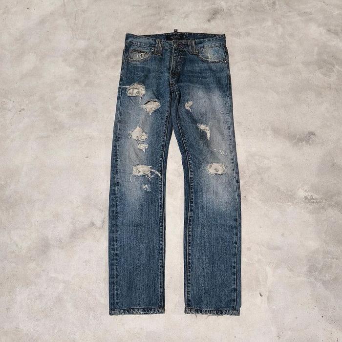 Celana panjang denim jeans pria philpp plein ripped bekas