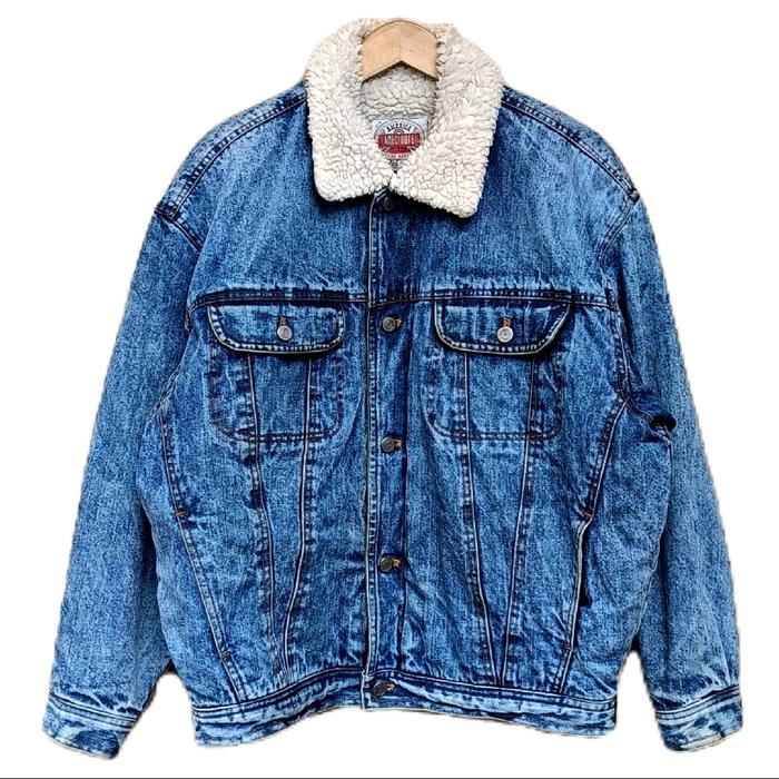 Jaket denim sherpa tracker anecdote usa vintage washed blue