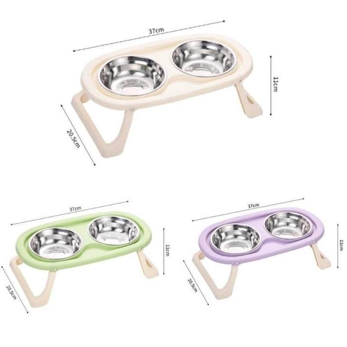 2in1 Mangkuk Makan Minum Lipat Mangkuk Makan Minum Tamasya Anjing Kucing Stainless Steel Mangkuk Mak