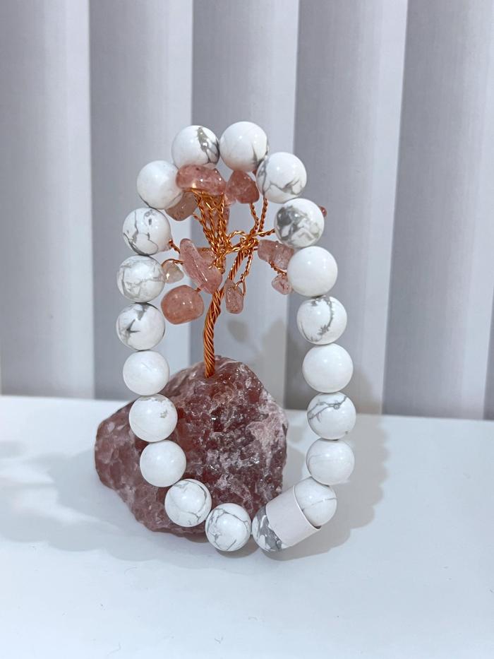 White Howlite /Gelang Howlite/White Howlite brecelet/Gelang Cantik Batu Natural