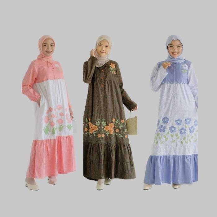 ZAMA | Daster Panjang Ruffle Bordir Khas Malang