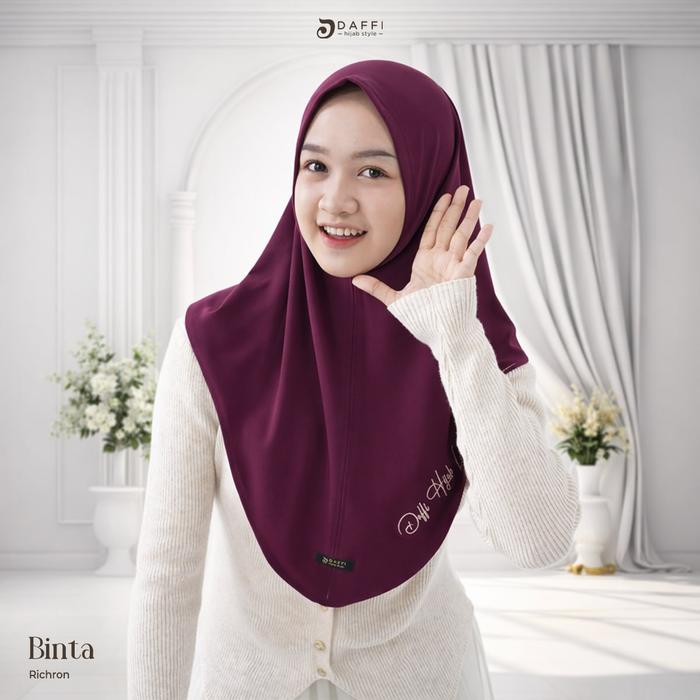 HIJAB DAFFI PREMIUM BINTA SERIES JERSEY PARFUM NYAMAN DIPAKAI TANPA PET VARIASI TULISAN BORDIR COCOK