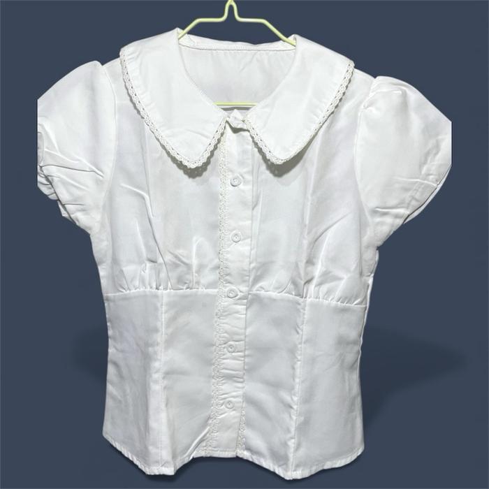 BLUS PUTIH | Lengan pendek Wanita korean  style