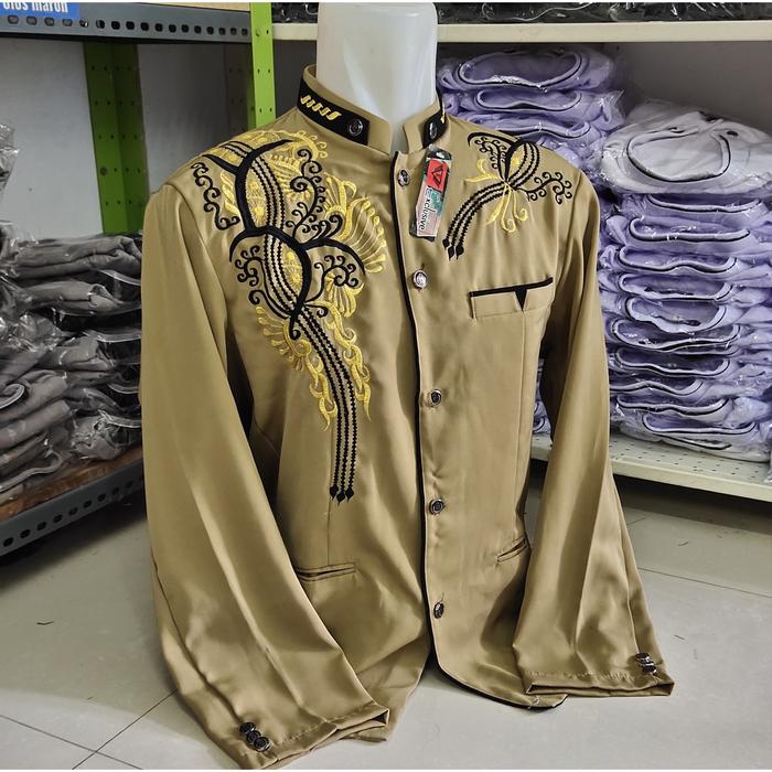 jasko baju muslim pria modern import bordir double kerah kain tebal dan lembut Dewasa Nyaman ukuran 