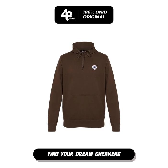 Jaket Pria Hoodie Converse Go To Chuck Taylor Patch Full Zip Bear Nap Brown (CONMJ5114202700) Origin