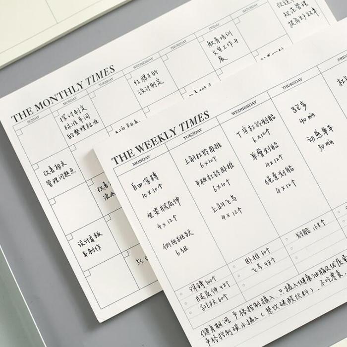 Weekly Monthly Planner Memopad Jadwal Planner Desk Notepad