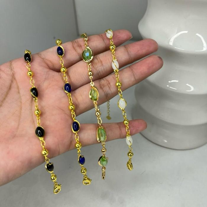 Gelang titanium bulat-bulat
