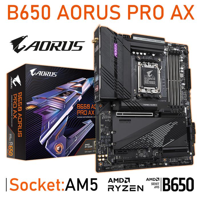 Socket AM5 Motherboard Gigabyte B650 AORUS PRO AX DDR5 Support Ryzen